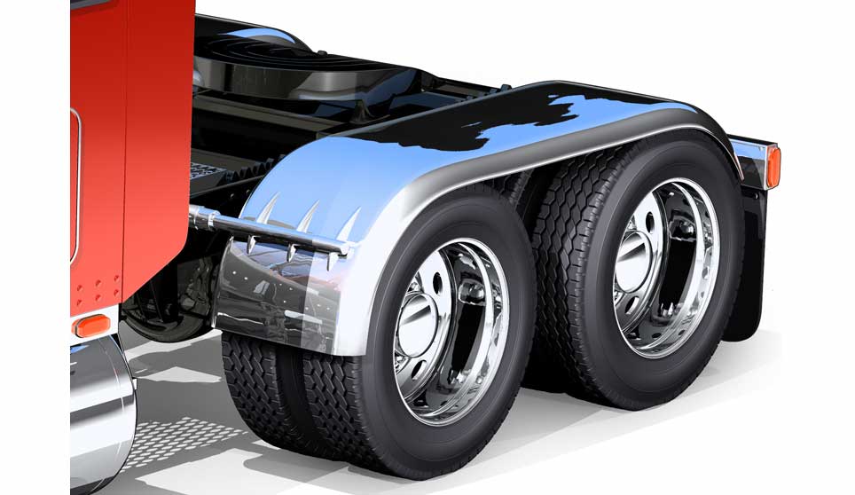 3D Peterbilt 379 Rear Wheels