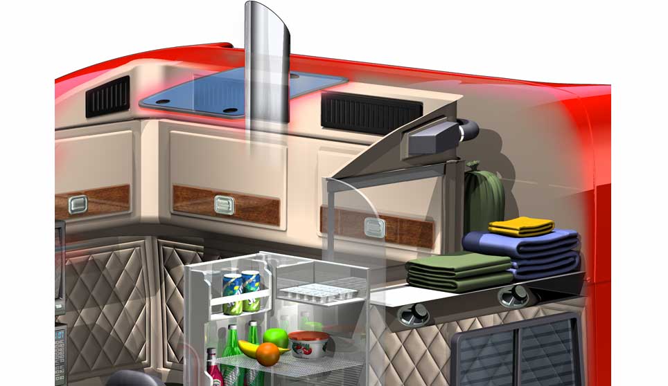 3D Peterbilt 379 Sleepr Detail