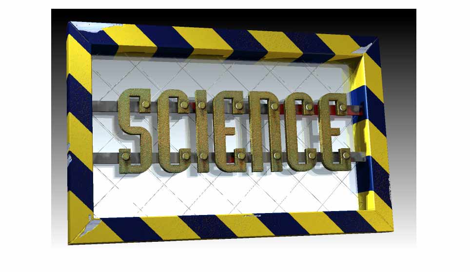 3D Illustration of Science Signage