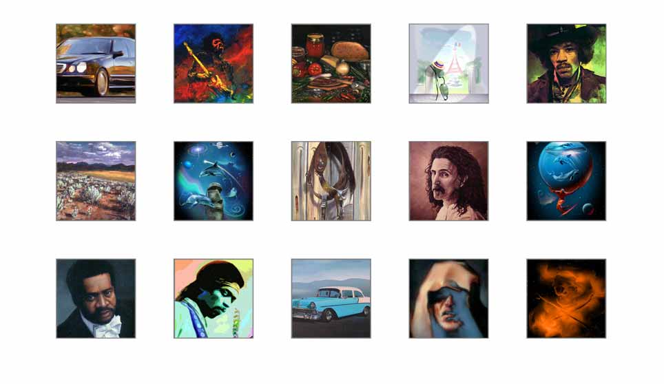 Thumbnails of 15 Paintings